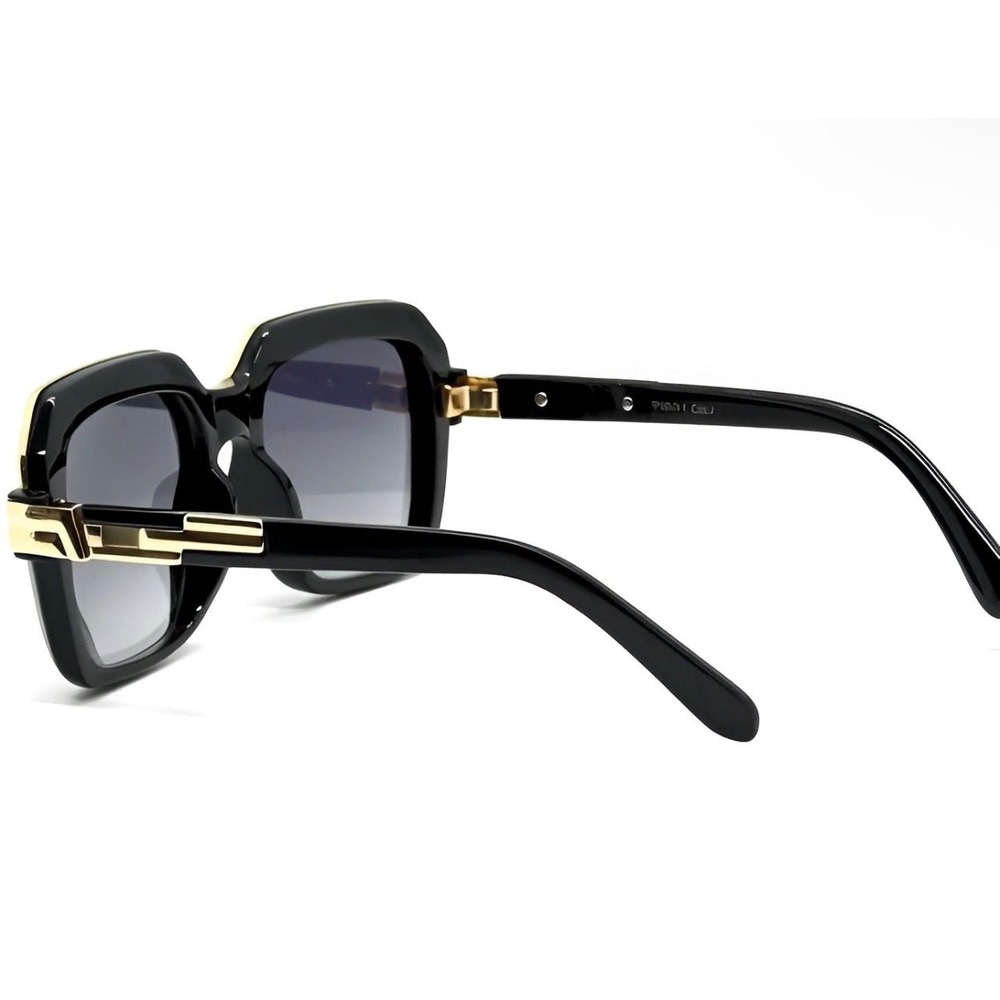 Oversized Square Sunglasses Black Gold Frame Gradient Lens Womens Aviator Fancy‎ - Picture 15 of 17